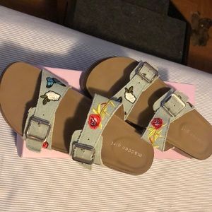 Denim slip on sandals!!